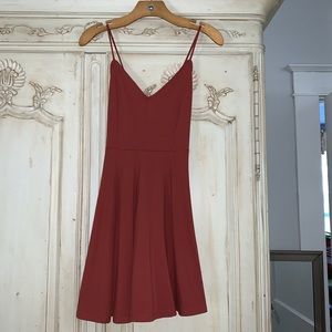 Burnt orange skater dress